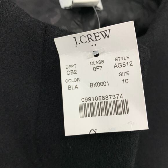 J. Crew Factory Bow Detail Peacoat Womens Size 10 Black Wool Blend NEW - Picture 6 of 7
